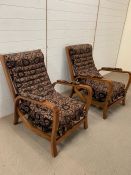 A pair of late 40's Bentwood rocker chairs by upholsterers Christie Tyler. W 63cm x D76cm x H89cm