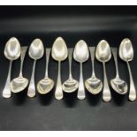 Eleven Georgian Spoons of various years and makers (660g)