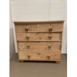 An antique Pine Chest of Drawers, two over three 97 cm W x 46 cm D x 92cm H