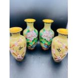 Two Pairs of Contemporary Chinese Cloisonne Vases (24 cm H and 21 cm H)