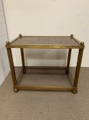 A Brass Mid Century Framed side table.60cm L x 36cmD x 50cm H