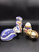 A selection of Four Royal Crown Derby to include, Platinum Arctic Fox, Humpty Dumpty etc