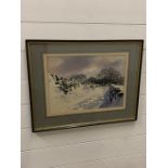 "Winter Days Calderdale" watercolour by D.B Crossley 1982 signed lower right