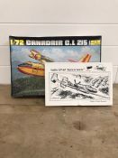 A selection of six aircraft model kits to include Heller Canadair C.L 215, Vultee XP-54 Swoose