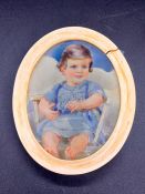 A Miniature of Francis, son of Cambell Farrar Esq by Gladys K M Bell (1882 -1965 British)