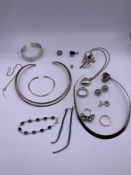 A Selection of silver jewellery