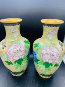 A Pair of Contemporary Chinese Cloisonne Vases (30 cm H)