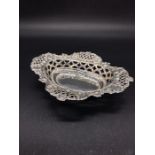 A Birmingham hallmarked silver pierced bowl. (46.2g)