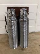 A Pair of 1920's Thermos Flasks in leather travelling case.