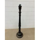 Wooden decorated candlestick holder (H18cm)