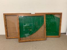 A set of three wall hanging display cases (84cm Square)