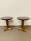 A Pair of Lamp Tables on column pedestals