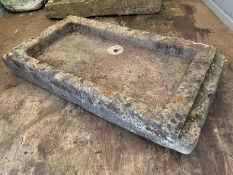 A medium rectangle stone sink planter (H19cm W113cm D58cm)