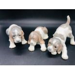 A Selection of three Lladro puppy figures