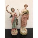 Royal Dux Bohemian Figure of a Gentleman and a Bohemian Figure of a Goddess. AF