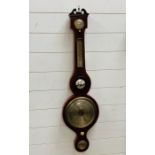 An Irish 19th century mahogany wheel barometer by P Mackey Dublin