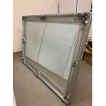 A large silver framed mirror (210cm x 150cm)
