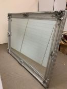 A large silver framed mirror (210cm x 150cm)