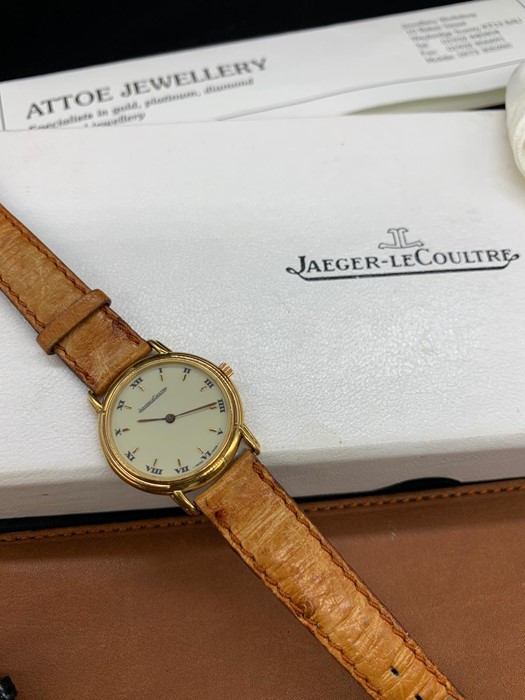A Jaeger LeCoultre Odysseus Ladies 18 ct gold watch on leather strap with original paperwork and box - Image 3 of 8
