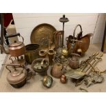 A large volume of copper and brassware