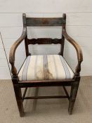 An open arm mahogany chair