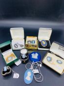 A Selection of Wedgwood Jasperware jewellery to include rings, cuff links and necklaces.