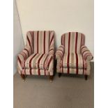 Two Striped Arm Chairs, His and Hers