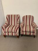 Two Striped Arm Chairs, His and Hers