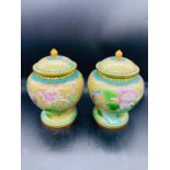 A Pair of Contemporary Chinese Cloisonne Lidded Vases (18 cm H)