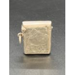 A Silver vesta case, makers mark JC, hallmarked Birmingham 1906.