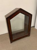 A mahogany box frame display case with pitch roof