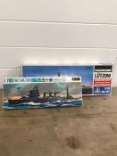 Two boxed model kits to include Italeri Panzerschiff Lutzow German battleship and Fujimi Isuzu Japan