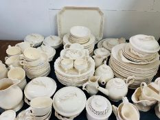 A substantial amount of Royal Creamware dinner service to include plates, bowls, tureens,