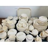 A substantial amount of Royal Creamware dinner service to include plates, bowls, tureens,