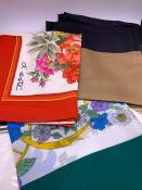 Three Italian silk scarves