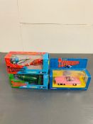 Three Corgi diecast vehicles Thunderbirds theme: Thunderbirds 1 and 3, Thunderbirds 2 and 4 and