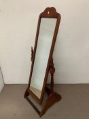 A Line Inlaid Cheval Mirror 147cm H x 46 W