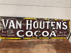 An Original Enamel Sign 'Van Houten's Cocoa'