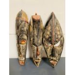 A Selection of Three Zimbabwean Tribal Masks