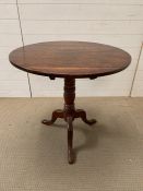 George III oak circular tilt top table (H72cm Diam 75cm)