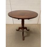 George III oak circular tilt top table (H72cm Diam 75cm)