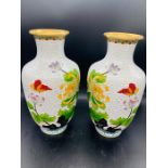 A Pair of Contemporary Chinese Cloisonne vases (26 cm H)