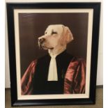 A Contemporary print of a distinguished looking Labrador dog.