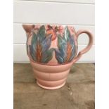 A Clarice Cliff, Newport Pottery Pink Glaze Jug, shape 41A