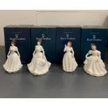 Four Royal Doulton figurines, Amanda, Joy, Harmony and Melody (approx H13cm)