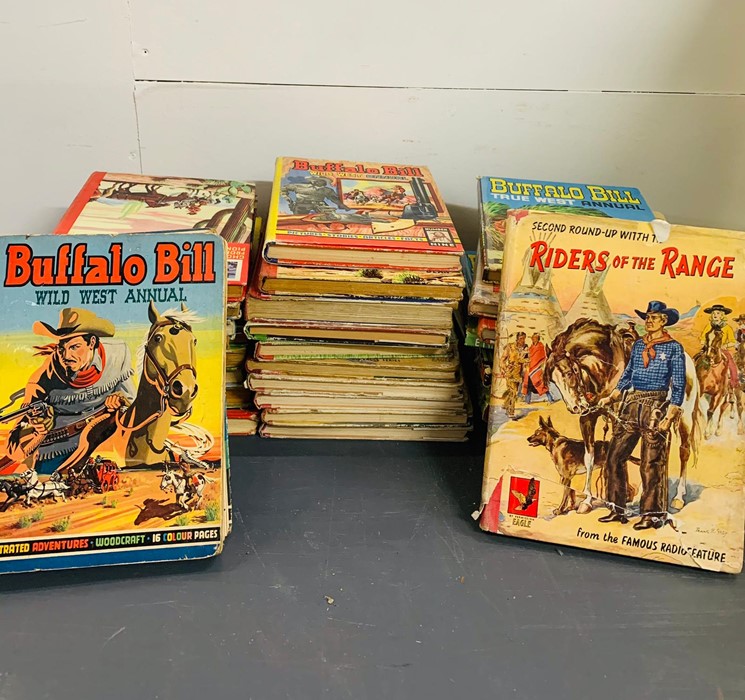 A Large selection of Vintage annuals with a Wild west theme