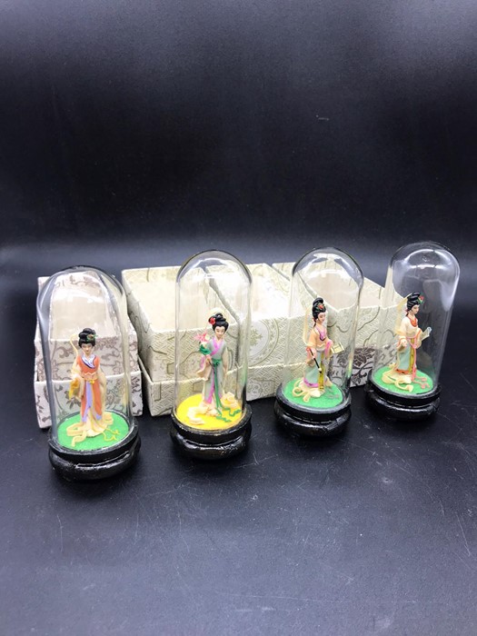 A selection of seven Japanese ladies in plastic dooms and one Japanese lady on wooden stand - Image 4 of 6