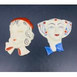 Two Bizarre by Clarice Cliff for Wedgwood wall plaques