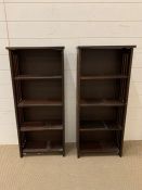 A pair of modern open bookcases H92cm x D19cm x W40cm