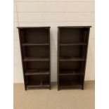 A pair of modern open bookcases H92cm x D19cm x W40cm